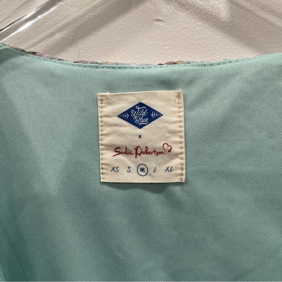 Wild Blue x Sadie Robertson Floral Ruffle Wrap Mini Dress Medium Belted - Picture 3 of 6